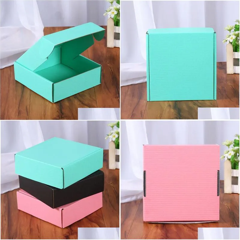 hot sale Corrugated Paper Boxes Colored Gift Packaging Folding Box Square Packing BoxJewelry Packing Cardboard Boxes 15*15*5cm