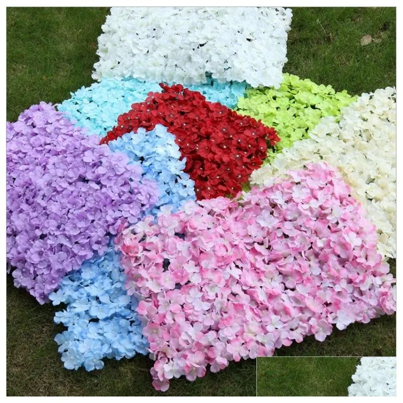 ivory color artificial craft silk hydrangea flower wall wedding backdrop flower lawn for home garden wedding party decorations