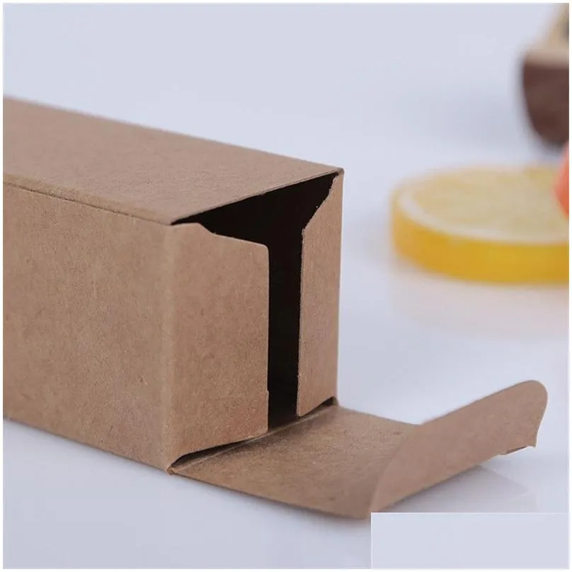 wholesale 2.8x2.8x7cm Kraft Paper Cardboard Box Lipstick Cosmetic Perfume Bottle Essential Oil Packaging Box Black White DHL Fedex Fast