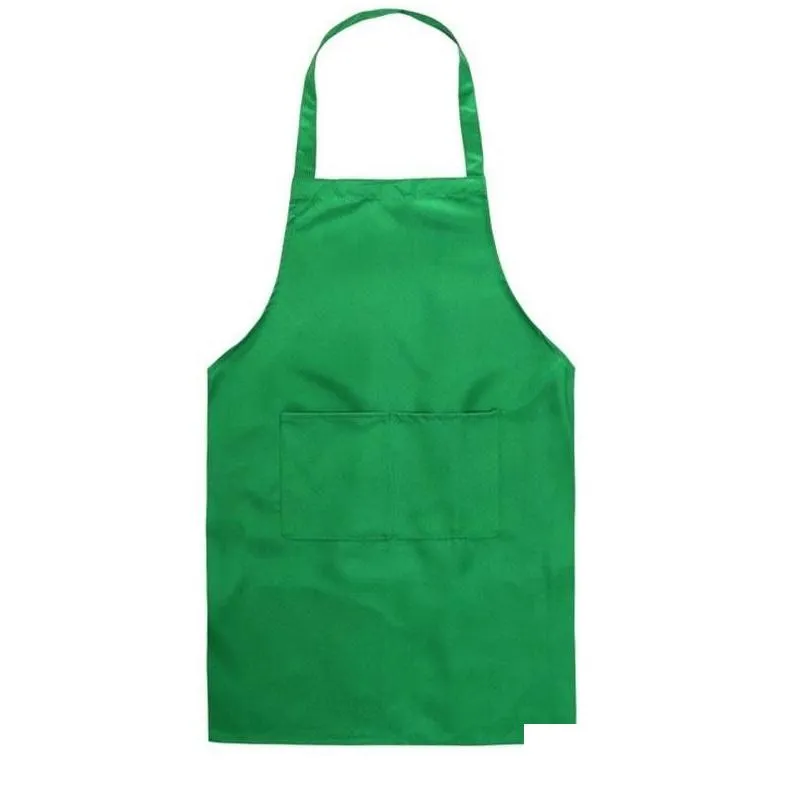 Solid Color Apron Kitchen Clean Accessory For Multi Function Household Adult Cooking Baking Aprons