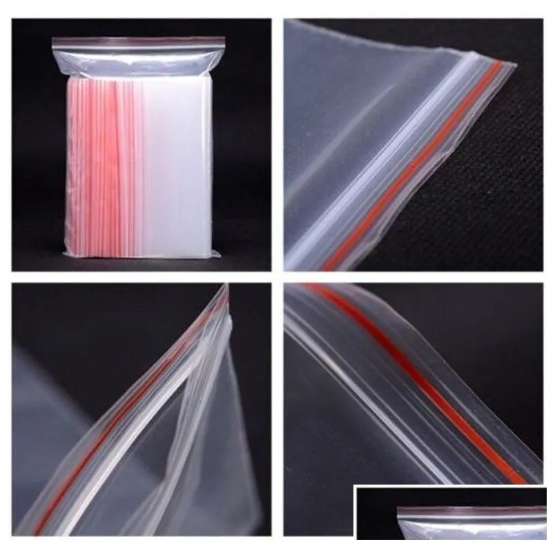 wholesale 100pcs/pack Small Zip Lock Plastic Bags Reclosable Transparent Bag Shoe Bag Vacuum Storage Bag Poly Clear Bags Thickness