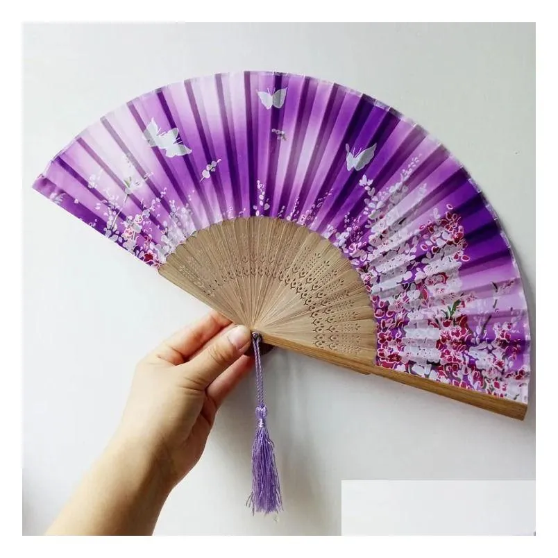 11 kinds wedding folding fan classical chinese wind hand fan japanese silk dance cherry fan