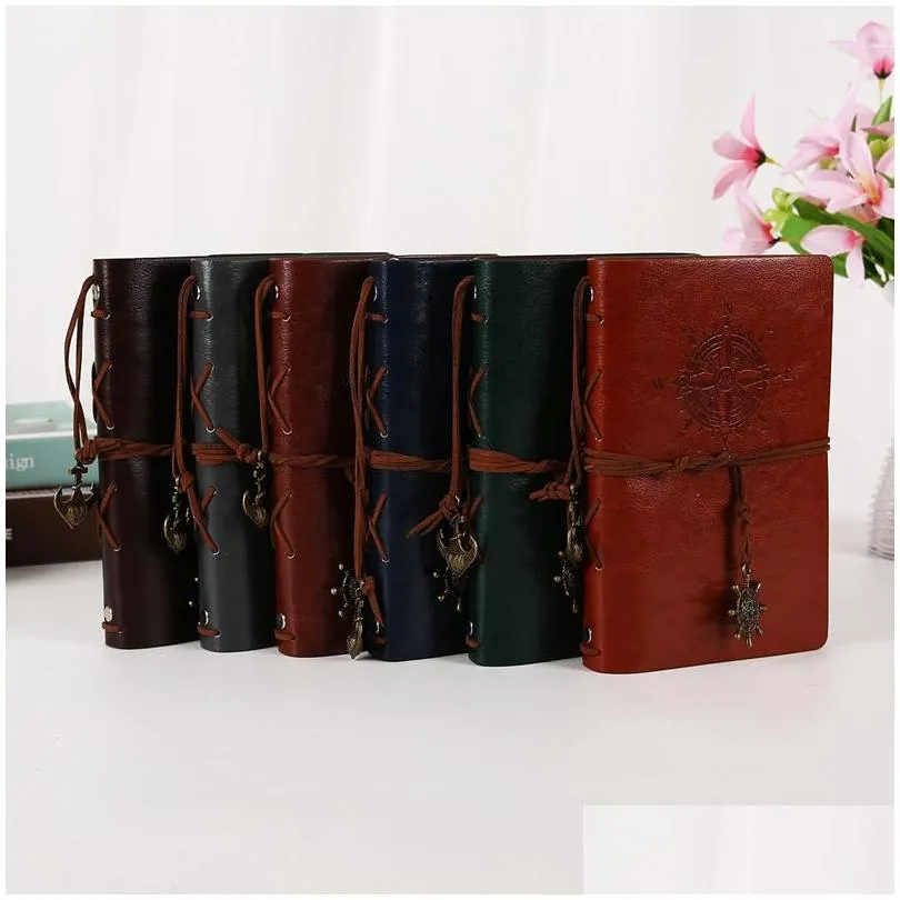 wholesale Pirate Anchors Notebooks Journal Notebook Vintage Diary Notepad Leather Pirate Cover Travel Diary 10*14.5cm