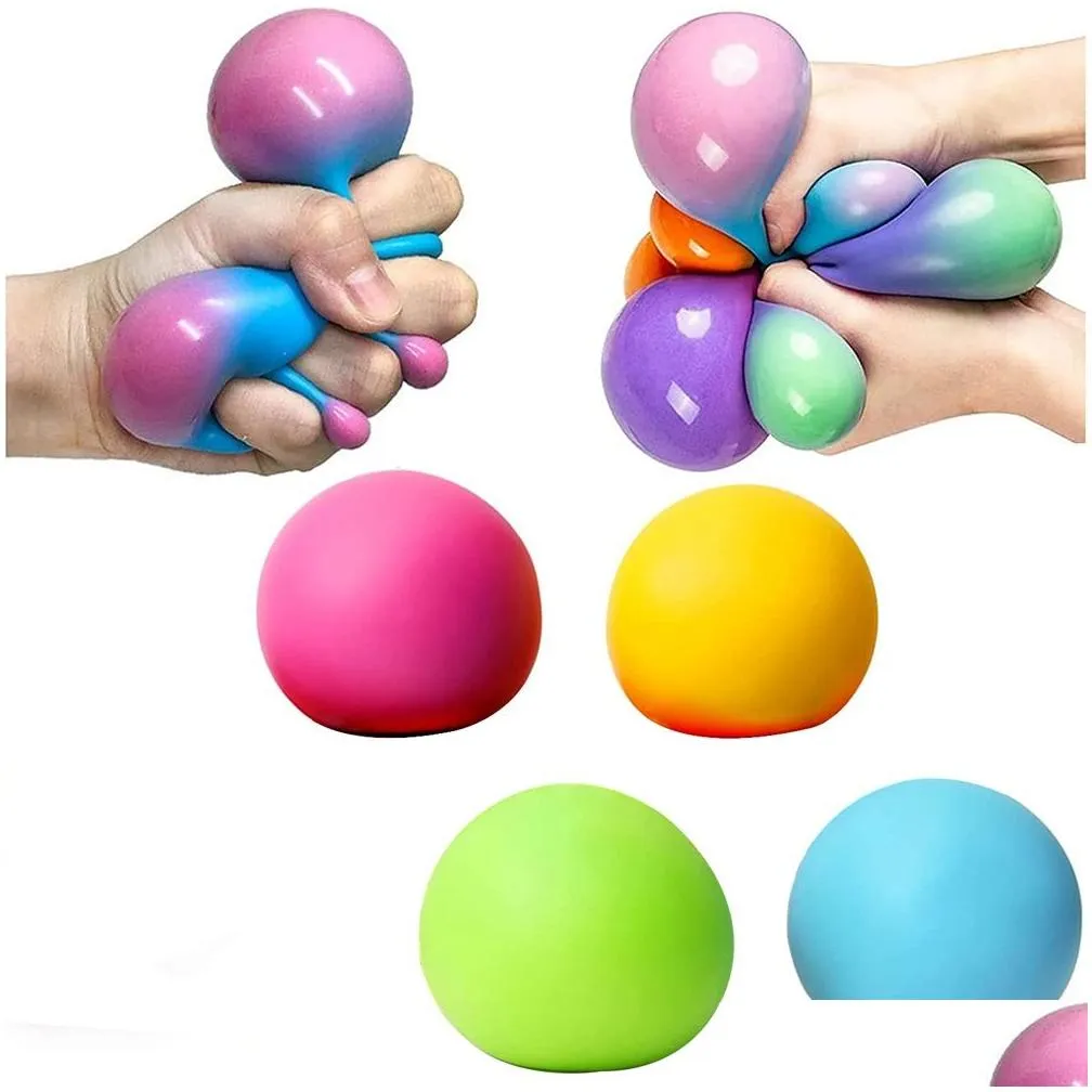 12pcs/lot Anti Stress Ball Toys 6cm Color Change Squeeze Ball Stress Pressure Relief Relax Novelty Fun Day Gifts Decompression Pressure Ball