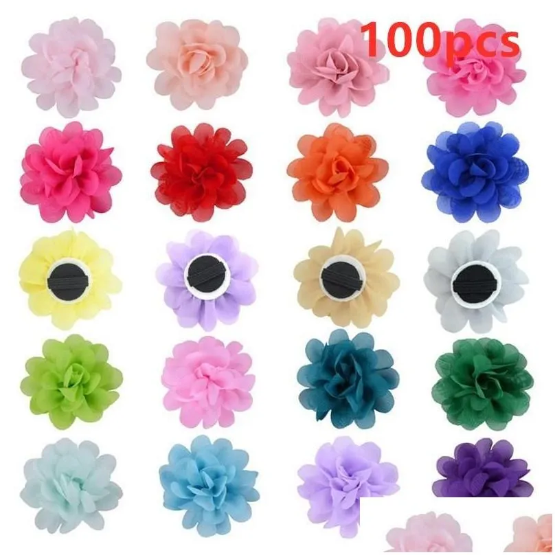 50/100pcs Dog Collar Flowers Pet Bow Tie Charm Collars Puppy Dog Charms Flower Slides Attachment Decoration Grooming Accessories