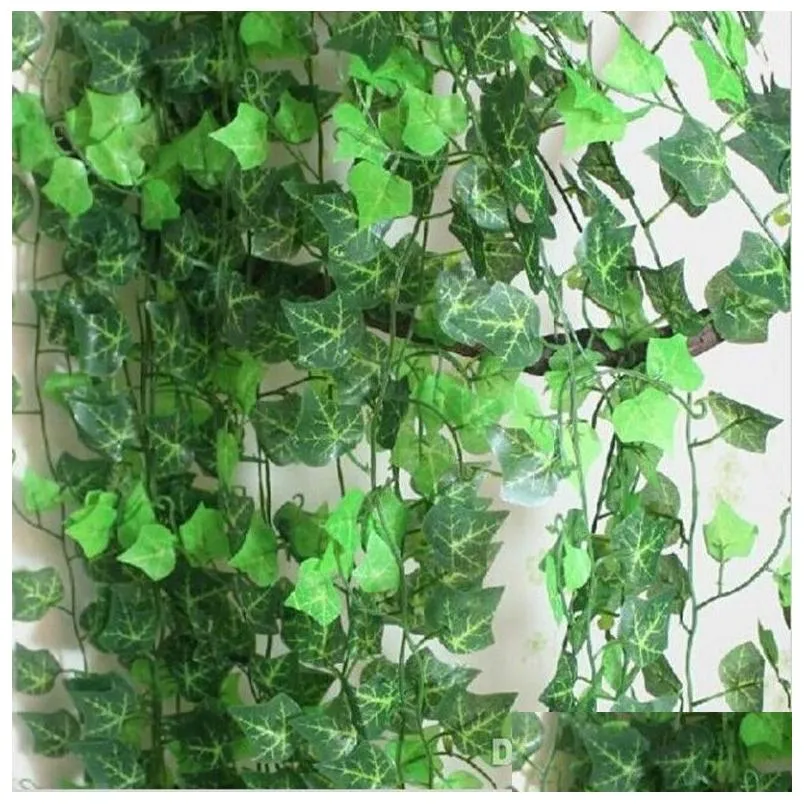120m/lot home wall decor artificial silk plastic ivy vine hanging plant garlands craft supplies for xmas wedding festival decor