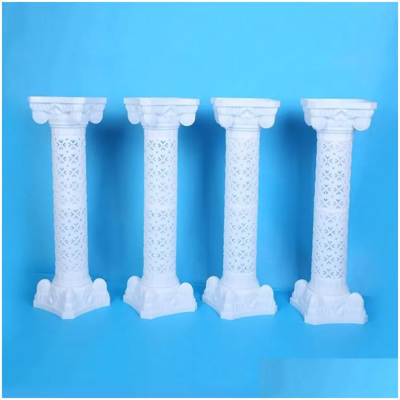 hollow flower design roman columns white color plastic pillars road cited wedding props event decoration supplies