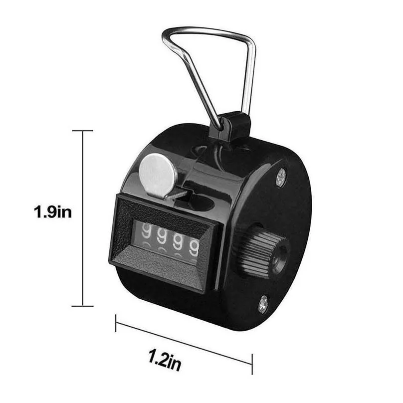 wholesale 50pcs New 4 Digit Number Hand Held Manual Tally Counter Digital Golf Clicker Training Handy Count Counters