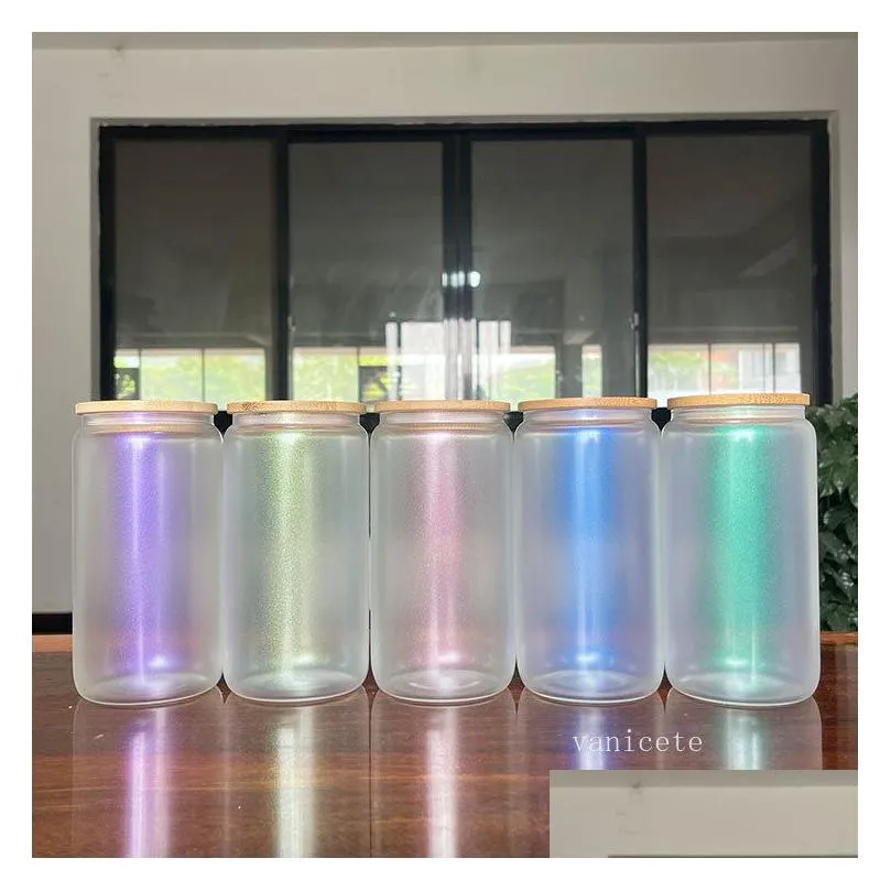 sublimation tumbler glass cup reusable straw coke cups transparent water juice glass beer can milk coffee mug drinkware kitchen accessories