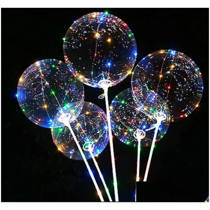 LED Balloons Luminous Led Light Clear Balloon Wedding Birthday Party Decoration Transparent Bobo Balloon