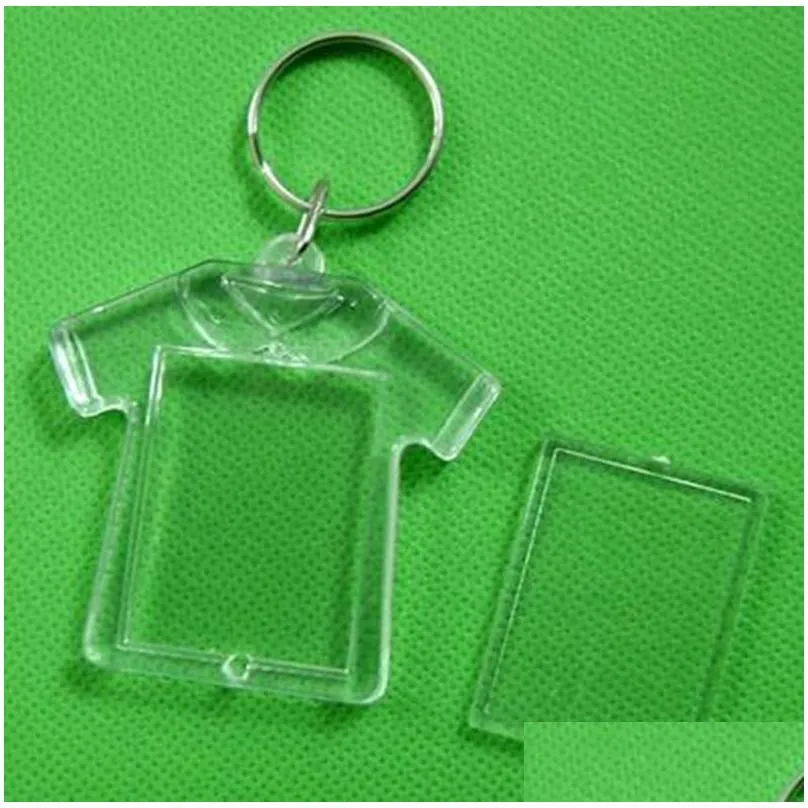 Clear Acrylic Plastic Blank Keyrings Insert Passport Photo Frame Keychain Picture Frame Keyrings Party Gift