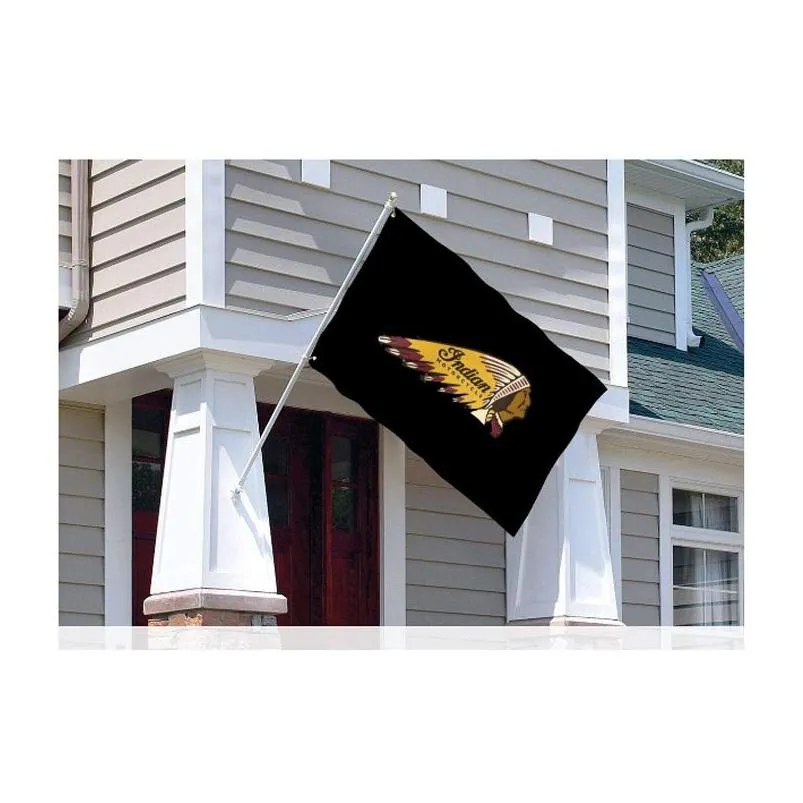 Indian Motorcycles Flag 3x5ft Flags 100D Polyester Banners Indoor Outdoor Vivid Color High Quality With Two Brass Grommets