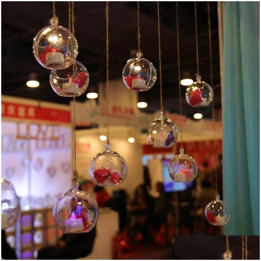 30 pcs transparent acrylic ball vase bowl hanging mount flower plant candle container home wedding party christmas decoration