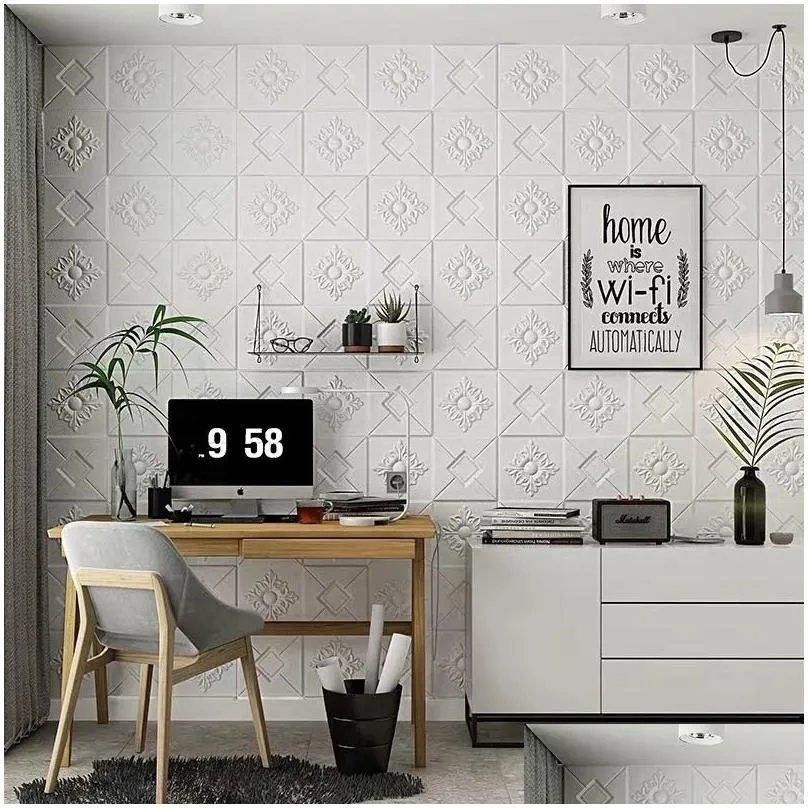 Wallpapers Roof Ceiling Decoration Wallpaper 3D Stereo Wall Paper Bedroom Living Room Tv Background Skirt Self-adhesive Decor Sticker
