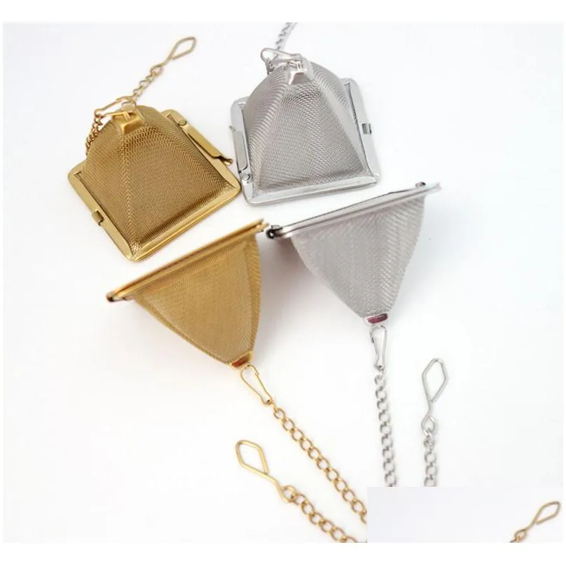 Pyramid Tea Infuser Stainless Steel Tea Strainer Loose Teapot Leaf Filter Teaware Tool Accessories Wholesale