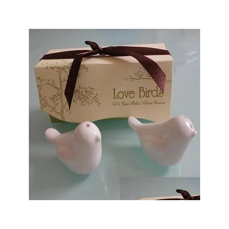 wedding favors and gifts love birds ceramic salt pepper shakers caster wedding supplies souvenirs wedding gifts for guests kitchen