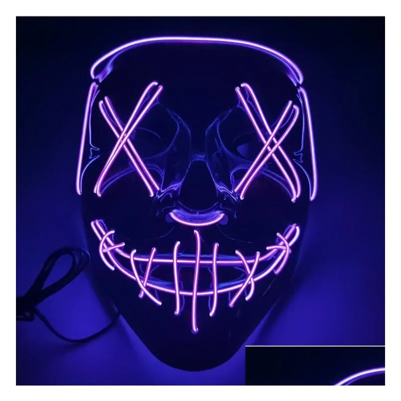 Halloween Toys Funny Mask LED Light Up The Purge Election Year Great Festival Cosplay Costume Supplies Party Masks