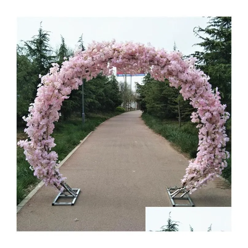  cherry blossomaddiron round stand lucky door full diy wedding window party decor artificial flower cherry blossom addarch shelf