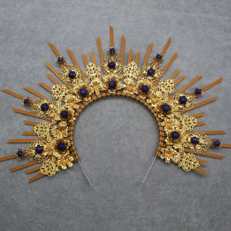 DIY Kit Zip Tie Goddess Halo Crown Headpiece Gold Sunburst Celestial Pregnancy Maternity Headpiece Tiara For Photoshoot