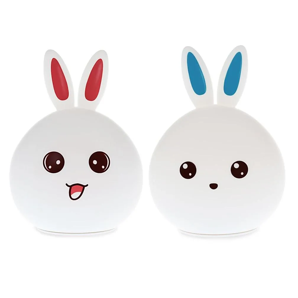 New style Rabbit LED Night Light For Children Baby Kids Bedside Lamp Multicolor Silicone Touch Sensor Tap Control Nightlight
