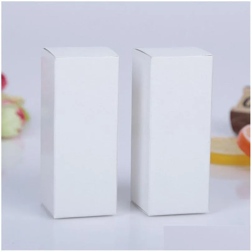 wholesale 2.8x2.8x7cm Kraft Paper Cardboard Box Lipstick Cosmetic Perfume Bottle Essential Oil Packaging Box Black White DHL Fedex Fast