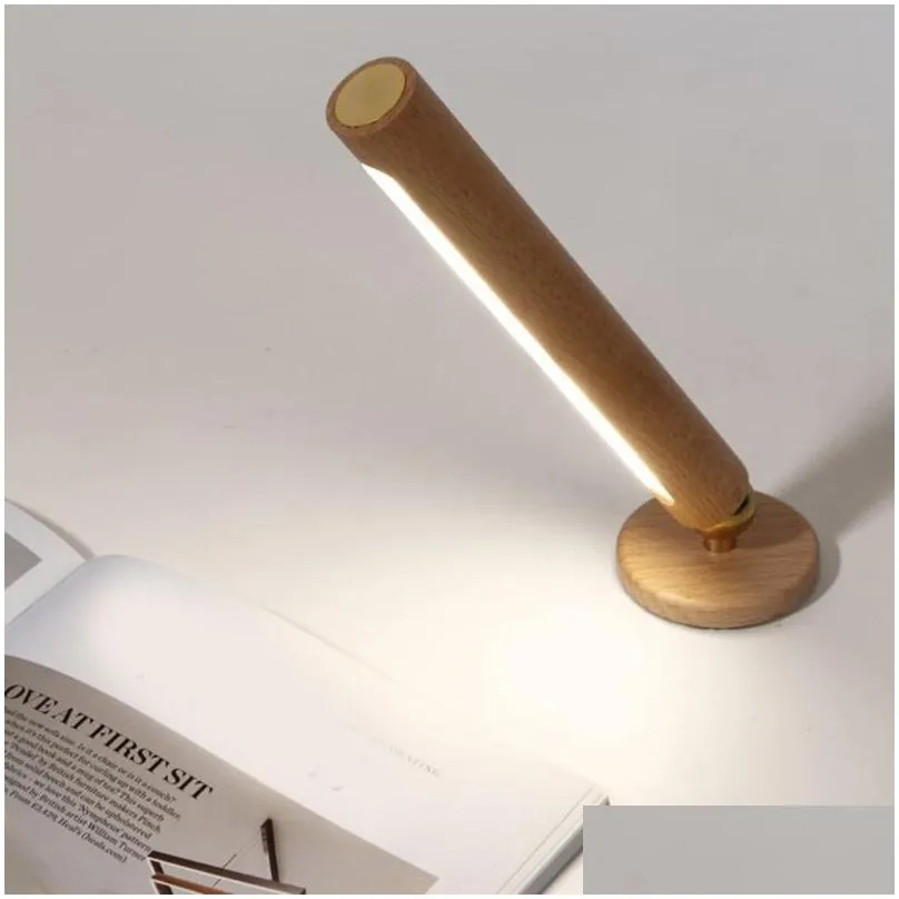 Wall Lamp Wood Indoor Light USB Charging 360ﾰ Rotatable Adjustable Brightness Touch Switch Sconce Corridor Lights Night