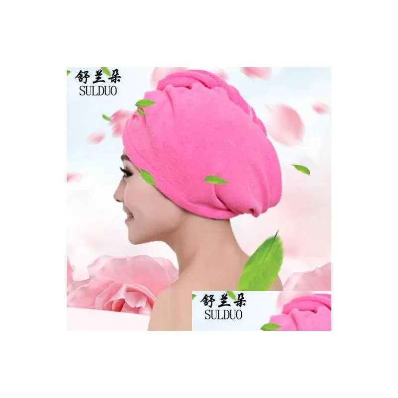 200pcs/lot Microfibre Shower Hair Drying Wrap Towel Quick Dry Hair Hat Cap Bath Towel Shower Drying Wrap Turban Head