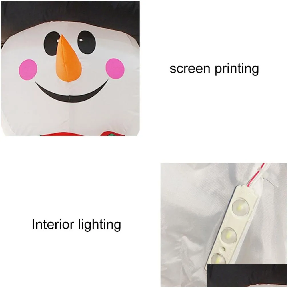 Festival decoration Christmas Inflatable Snowman Costume Xmas Blow Up Santa Claus  Outdoor 2.4m LED Lighted snowman costume1