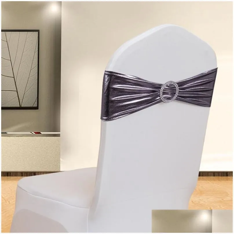 Spandex Lycra Wedding Chair Covers Sash Bands Party Chairs Decoration Birthday Chair Sashes