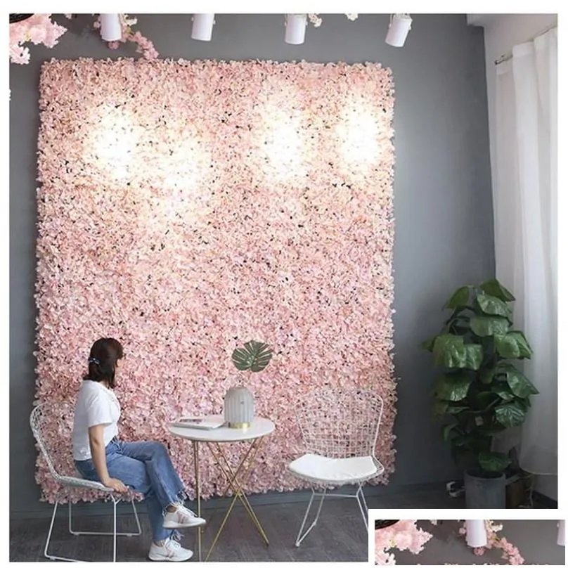 arrival 240x240cm upscale hydrangea flower wall set with stand diy wedding background decorations delivery