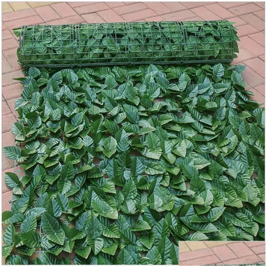 artificial plants fence decor garden yard for home wall landscaping green background decor artificial leaf branch net