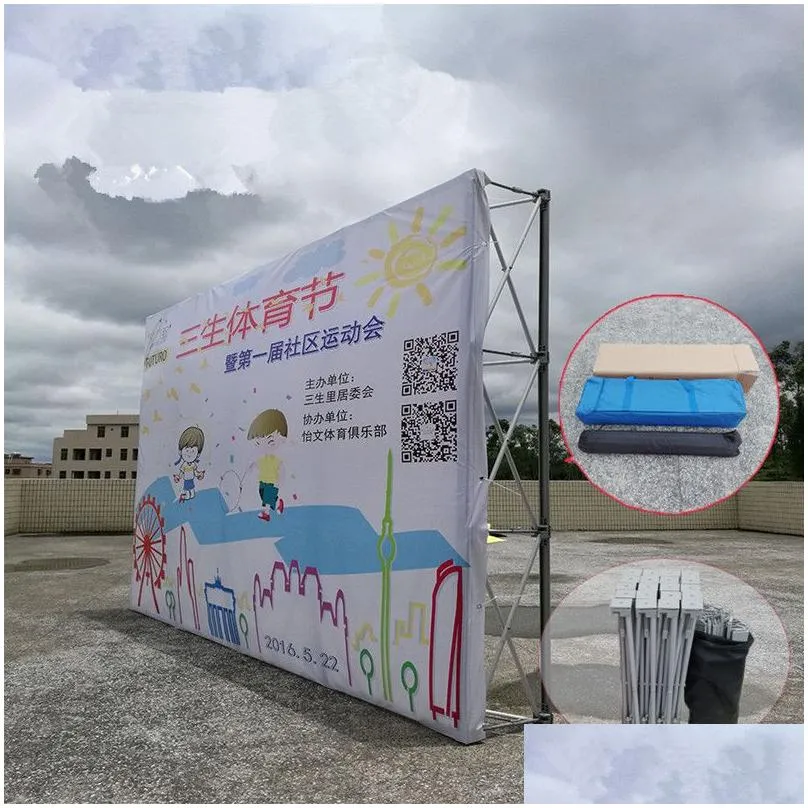 flower pillar flower wall stand advertising frame for wedding backdrops straight banner exhibition display stand trade advertising