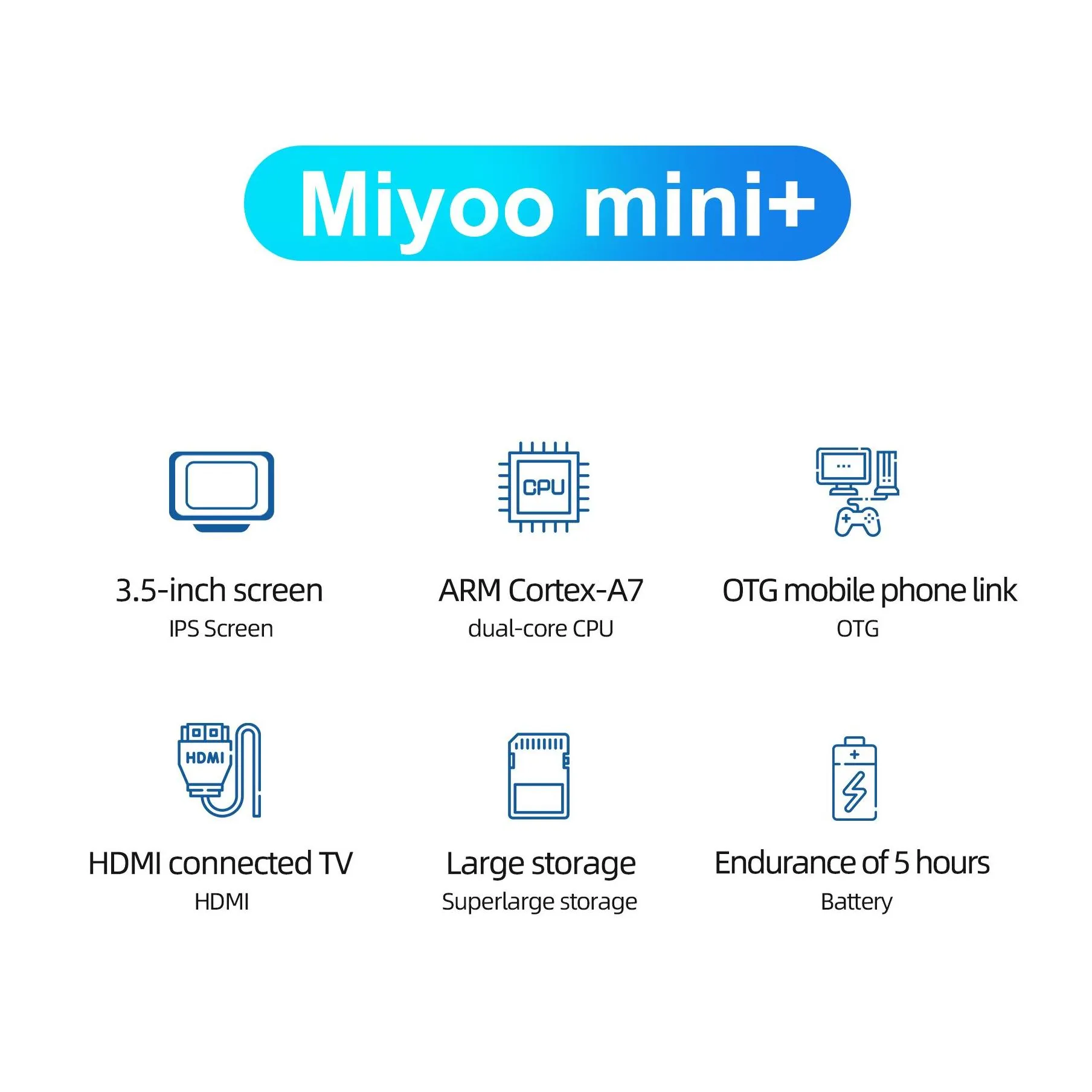 MIYOO MINI PLUS Portable Retro Handheld Video Game Console Linux System Classic Gaming Emulator 3.5 Inch IPS HD Screen Games V2