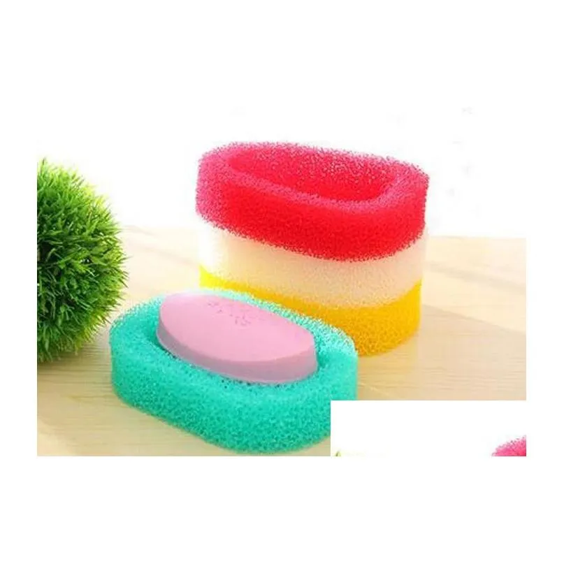 2019 Colored PU sponge Soap dish Bathroom accessories Soap shelf Holder Zakka home decoration Novelty household items