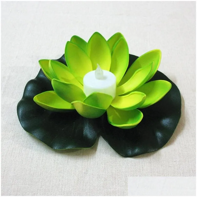  artificial led floating lotus flower candle lamp with colorful changed lights for wedding party decorations supplies