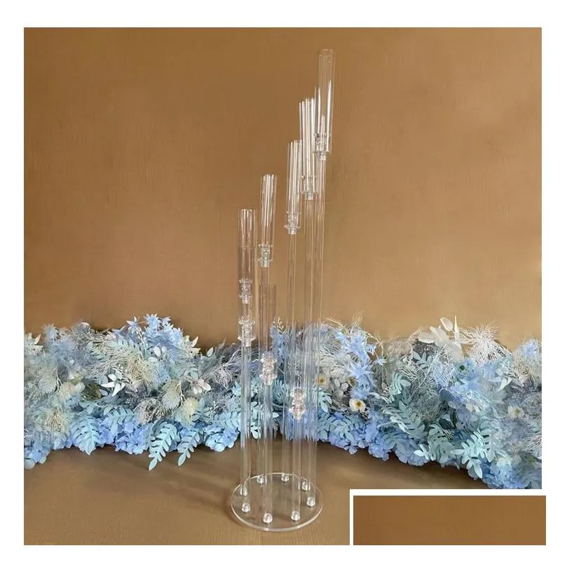 10 set acrylic candelabra all clear candle holders wedding candlesticks table centerpieces flower stand holder big candelabrum