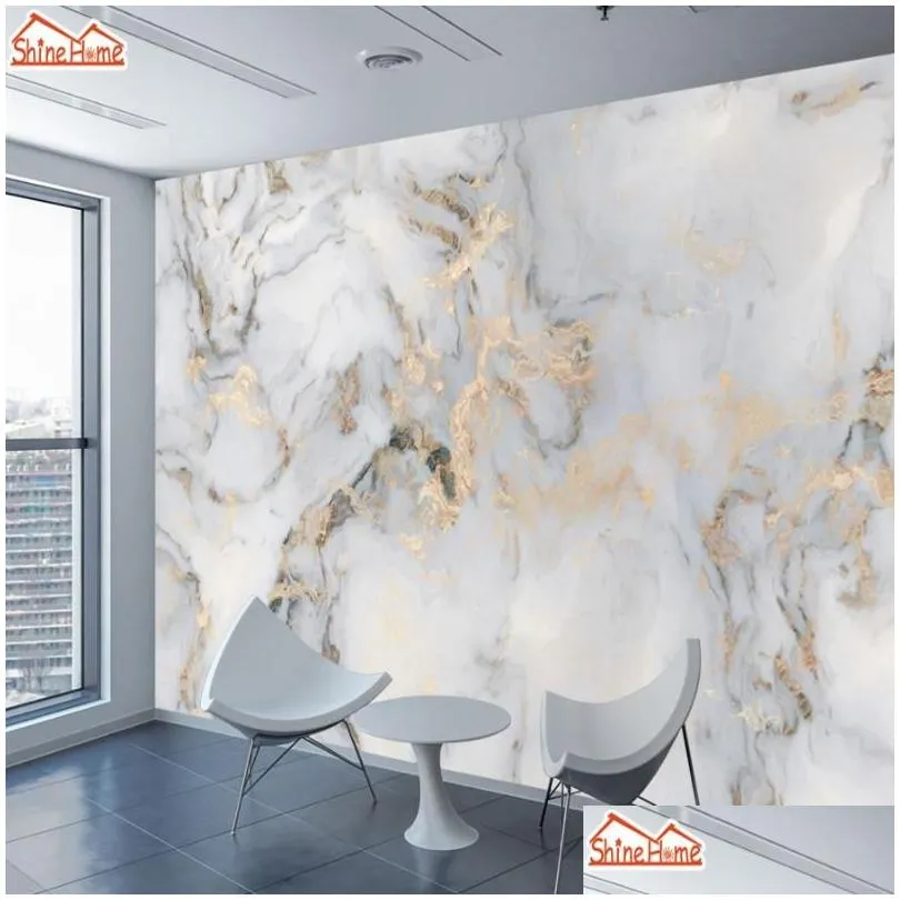 Wallpapers Custom 3d Gold Marble Pattern Painting Wallpaper Wall For Living Room Sofa Background Murals Paper Home Peel Stick Rolls