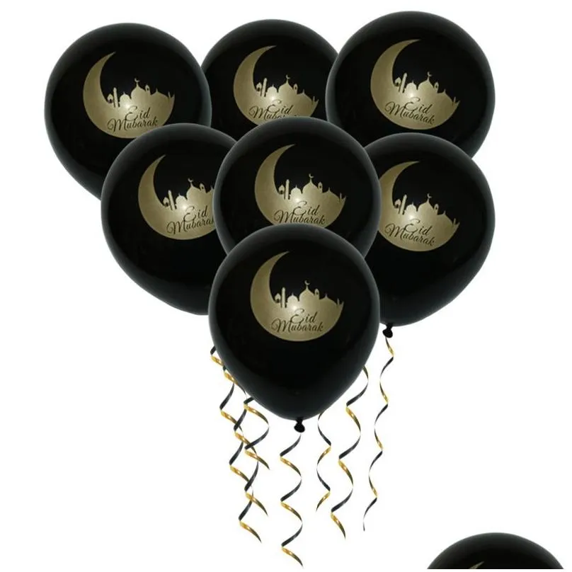 10pcs/set EID MUBARAK Balloons Ramadan Decoration Gold Silver Islamic EID Balloons For Muslim Party Supplies