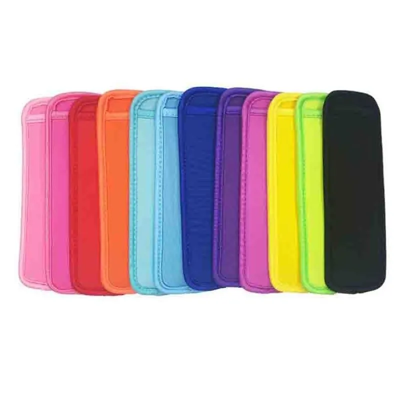 500pcs Fast Ship 12 Colors Popsicle Holder Holders Ice  Cream Tool Neoprene Sleeve Sleeves Insulation Children Freezer Kids Summer