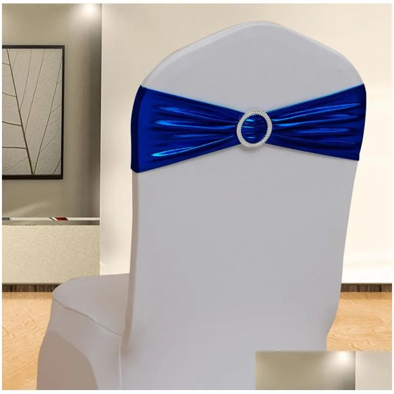 Spandex Lycra Wedding Chair Covers Sash Bands Party Chairs Decoration Birthday Chair Sashes