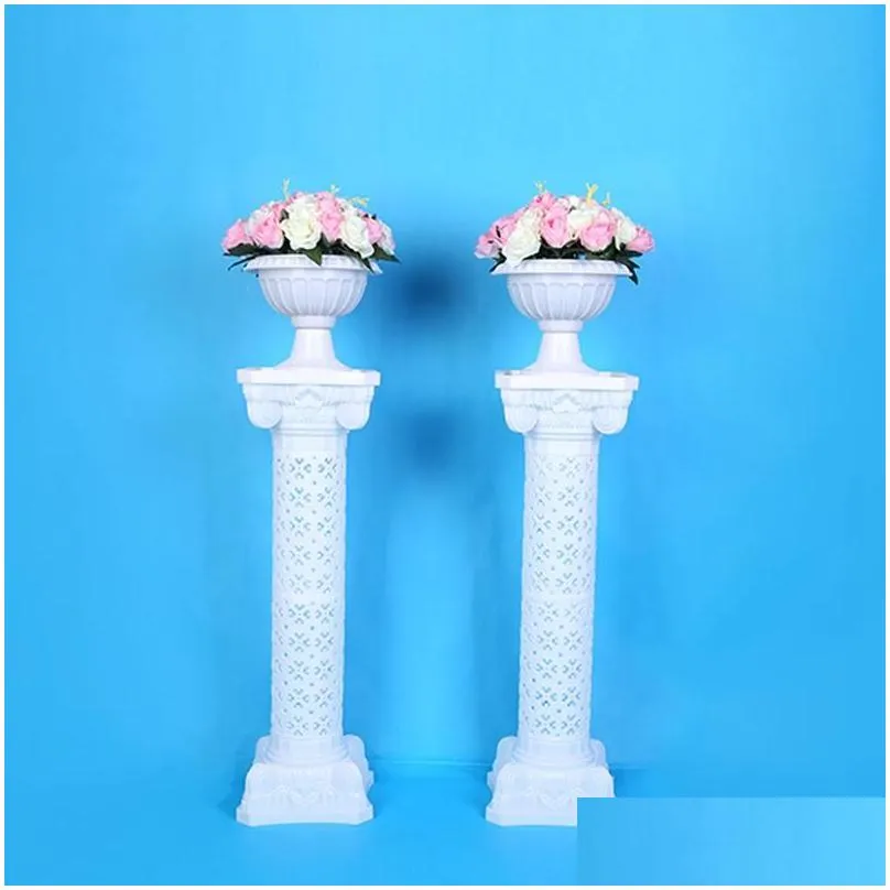 hollow flower design roman columns white color plastic pillars road cited wedding props event decoration supplies