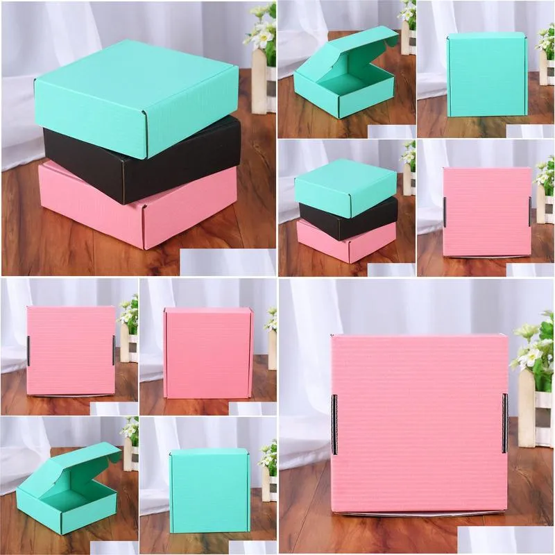 hot sale Corrugated Paper Boxes Colored Gift Packaging Folding Box Square Packing BoxJewelry Packing Cardboard Boxes 15*15*5cm