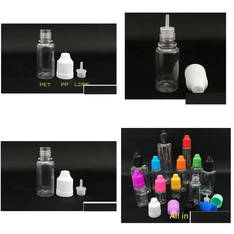 wholesale PET Needle Bottle 5ml Plastic Dropper Bottle Clear 5 Ml E Liquid Bottle for E-juice Cheap 13 colors