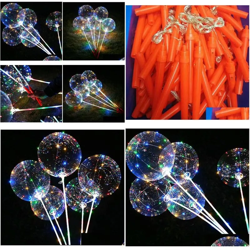 LED Balloons Luminous Led Light Clear Balloon Wedding Birthday Party Decoration Transparent Bobo Balloon