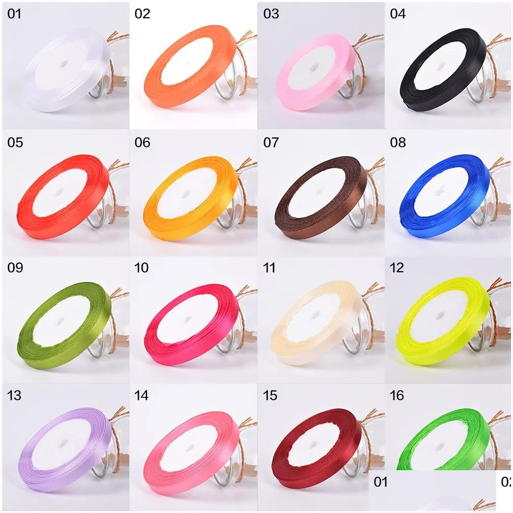 25 yards/roll satin ribbon wholesale gift packing christmas decoration diy ribbons roll fabric 6/10/15/20/25/40mm