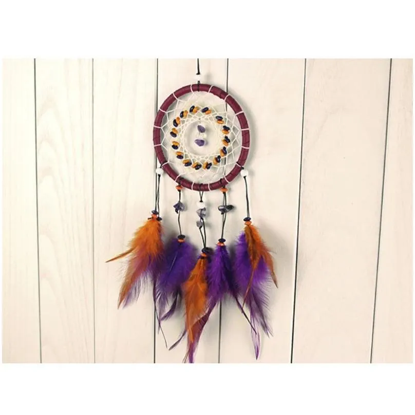 Wholesale- Antique Imitation Enchanted Forest Dreamcatcher Gift Handmade Dream Catcher Net With Feathers Wall Hanging Decoration