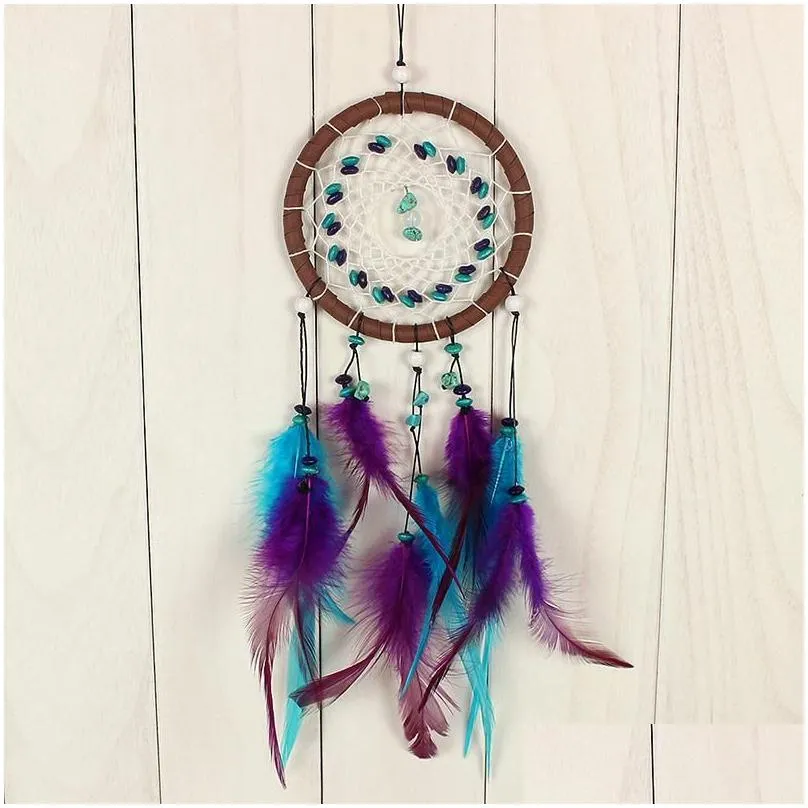 Wholesale- Antique Imitation Enchanted Forest Dreamcatcher Gift Handmade Dream Catcher Net With Feathers Wall Hanging Decoration