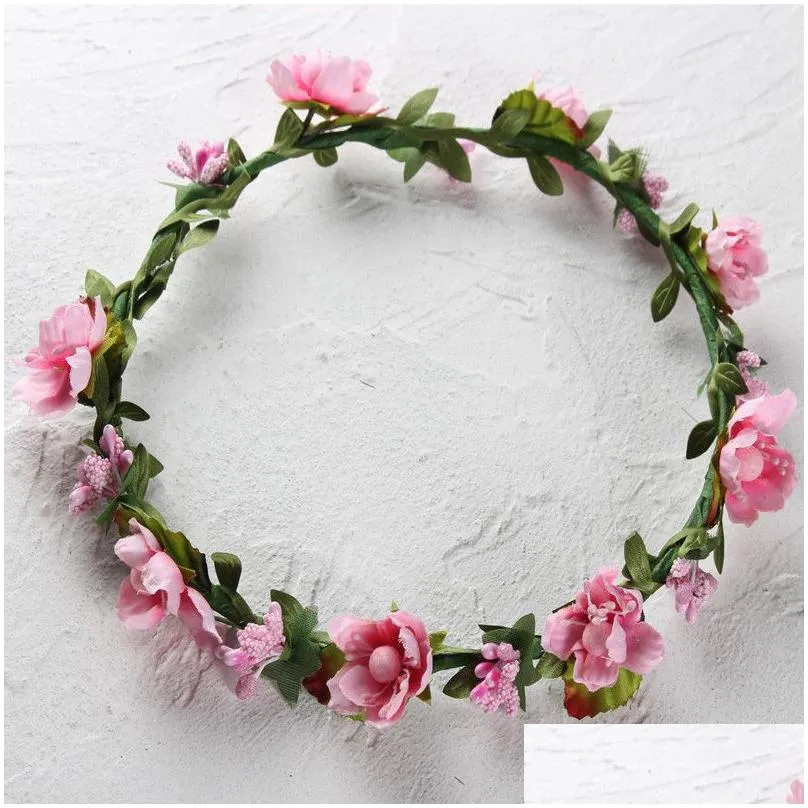 Plum blossom wreath Flower Headband Wreath Wedding Floral Crown Hairband Fashion Boho Bohemian Headbands headdress 11 Styles M090