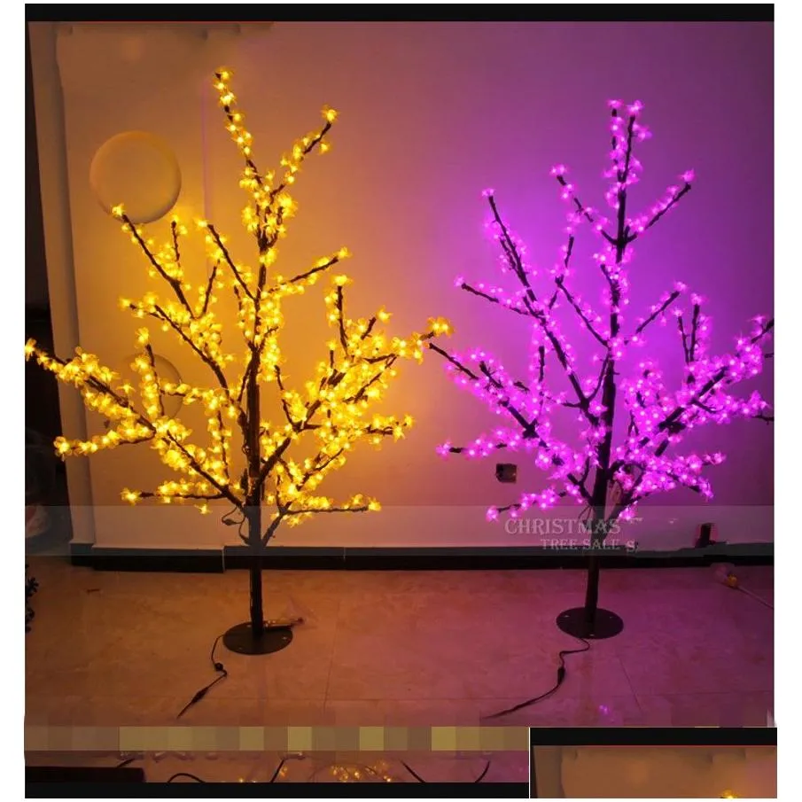 led cherry blossom tree light 672pcs led bulbs 1.5m height 110/220vac seven colors for option rainproof outdoor usage drop 