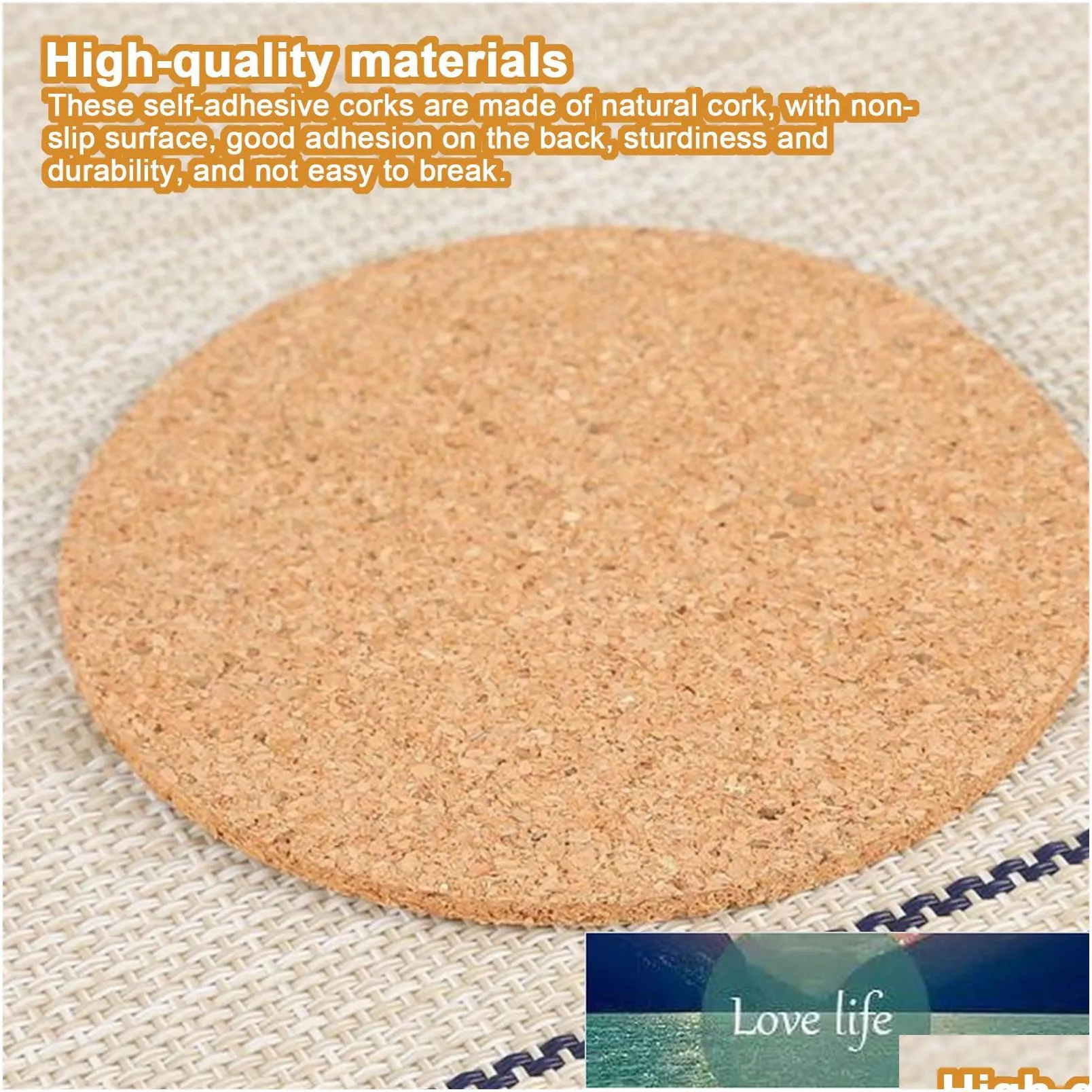 50pcs Self Sticker Cork Coasters Cork Mats Backing Sheets For DIY Desktop Decoration Kitchen Table Pad